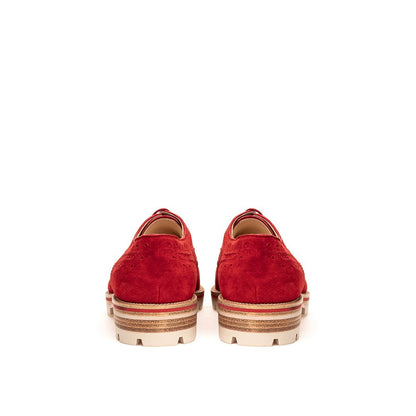 Red Suede Leather Flat Shoe