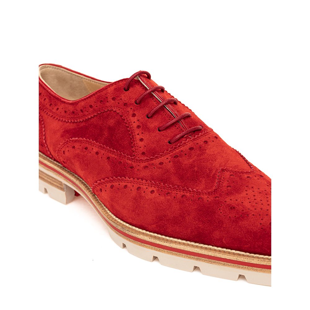 Red Suede Leather Flat Shoe
