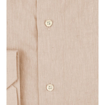 Beige Linen Men Shirt