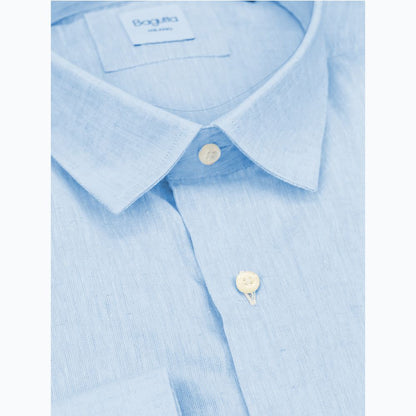 Light Blue Linen Men Shirt