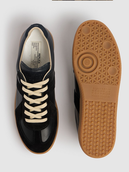 Low Leather And Suede Sneakers
