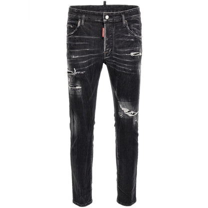 Black Cotton Jeans & Pant