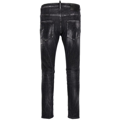 Black Cotton Jeans & Pant