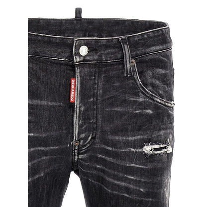Black Cotton Jeans & Pant