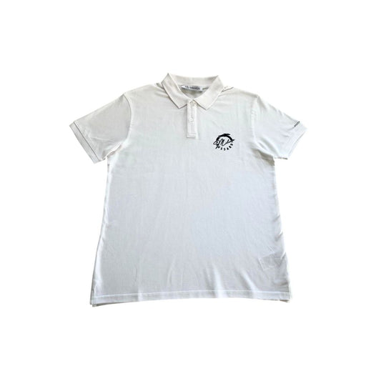 White Cotton Men Polo Shirt