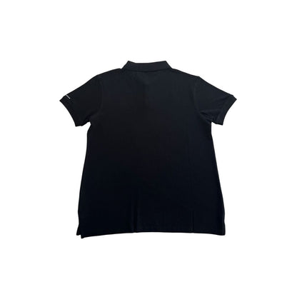 Black Cotton Men Polo Shirt
