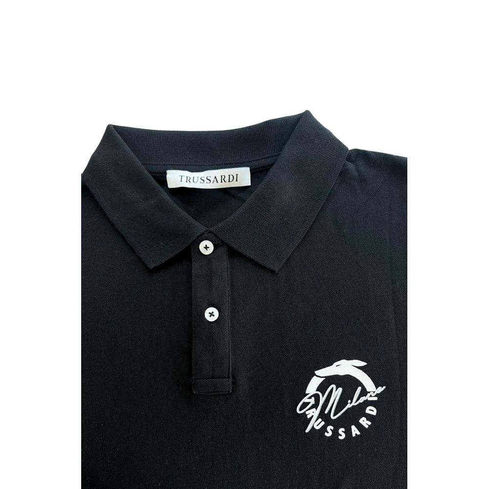 Black Cotton Men Polo Shirt