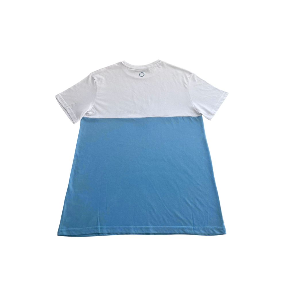 Light Blue Cotton Men T-Shirt