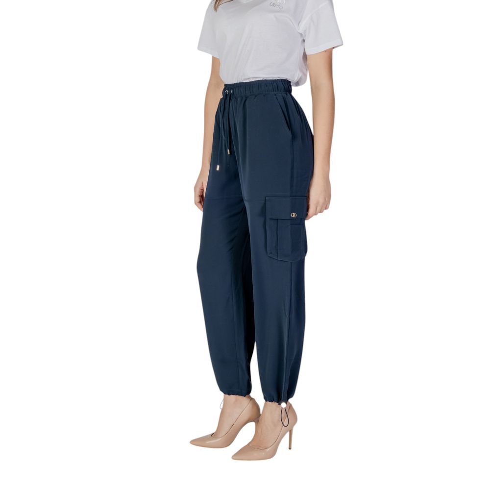 Blue Polyester Jeans & Pant