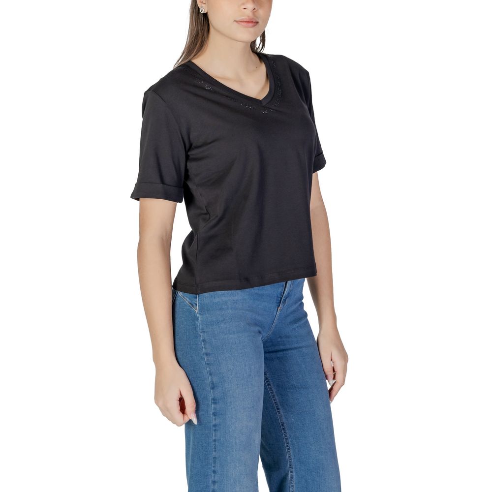 Black Cotton Tops & T-Shirt