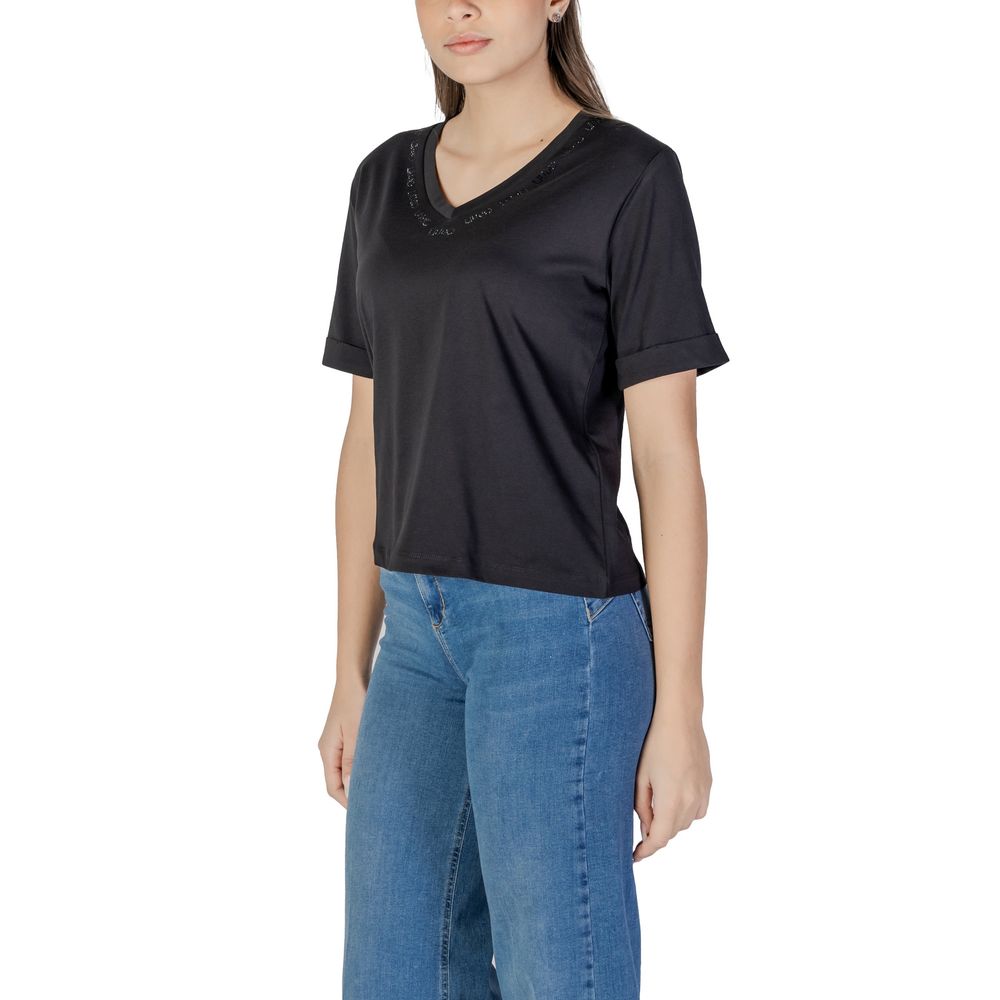 Black Cotton Tops & T-Shirt