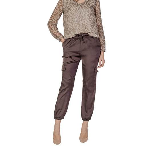 Brown Polyester Jeans & Pant