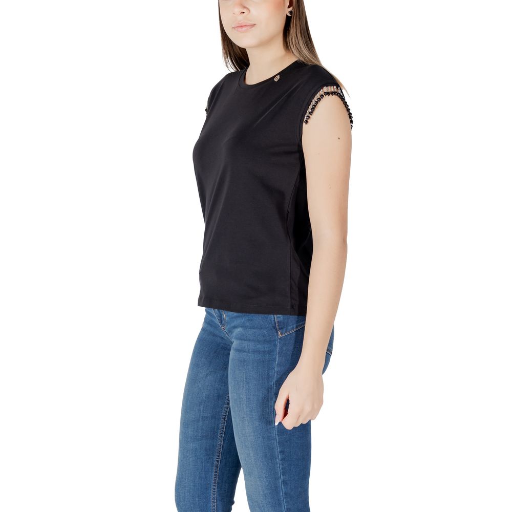 Black Cotton Tops & T-Shirt