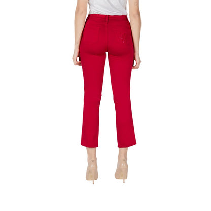 Red Cotton Jeans & Pant