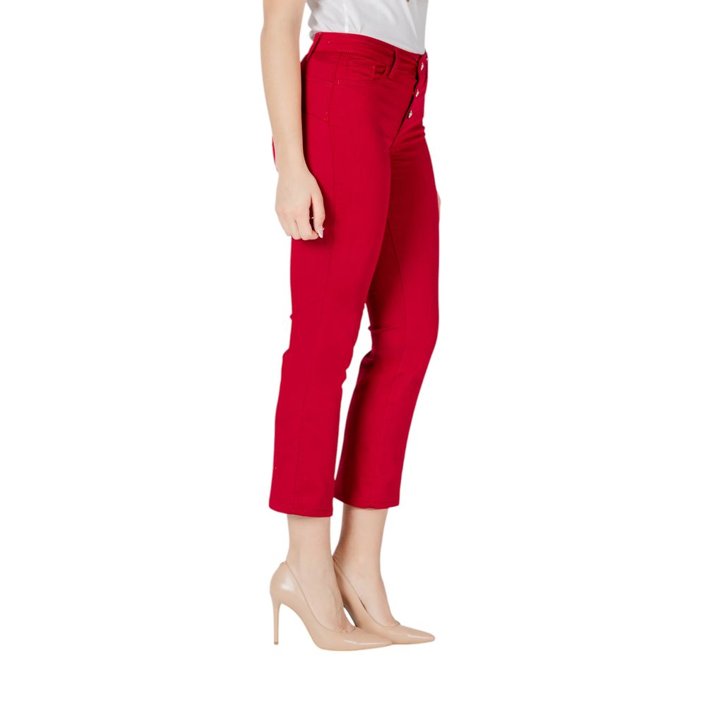Red Cotton Jeans & Pant