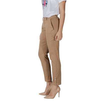 Beige Cotton Jeans & Pant