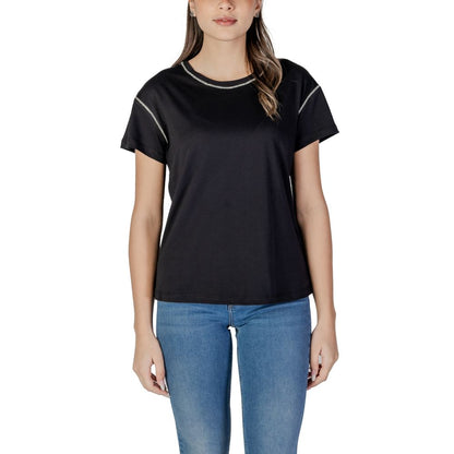 Black Cotton Tops & T-Shirt