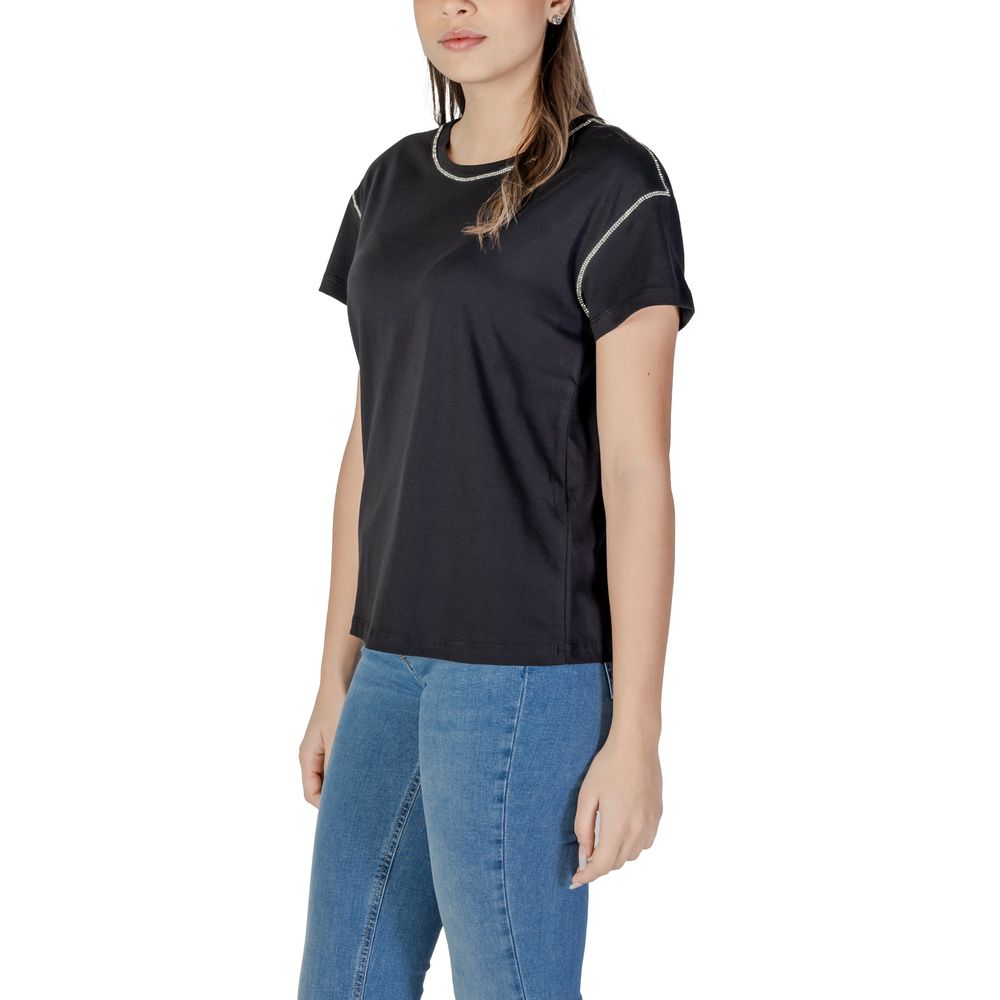 Black Cotton Tops & T-Shirt