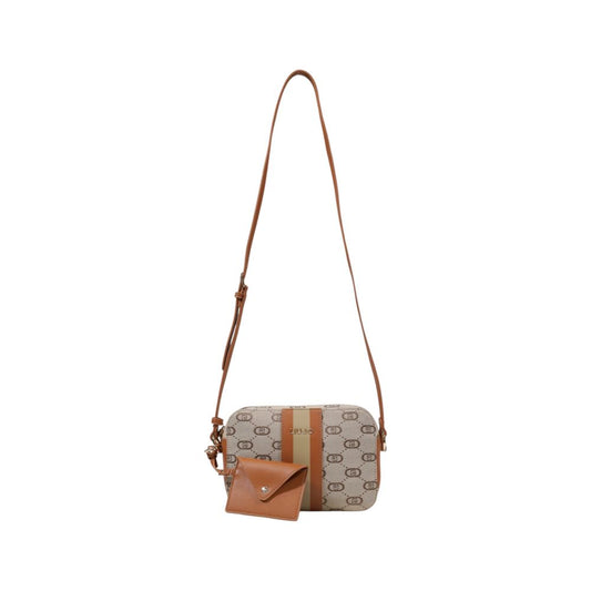 Beige Polyester Handbag