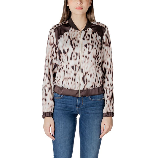 Beige Polyester Jackets & Coat