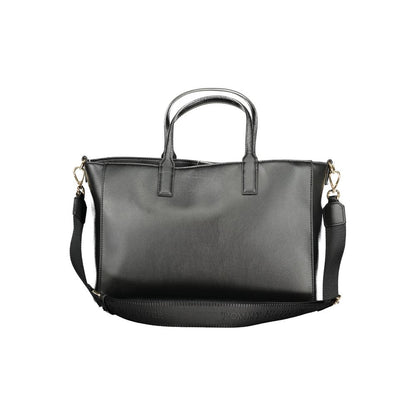 Black Polyester Women Handbag