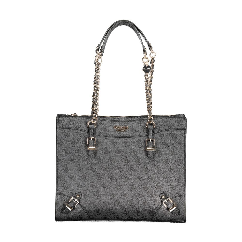 Black Polyethylene Women Handbag