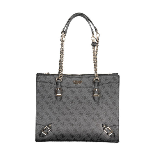 Black Polyethylene Women Handbag