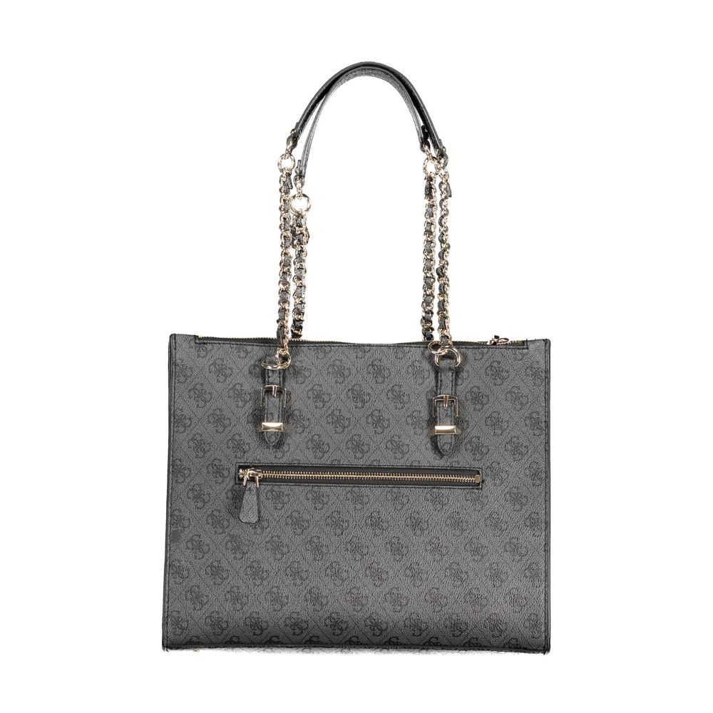 Black Polyethylene Women Handbag