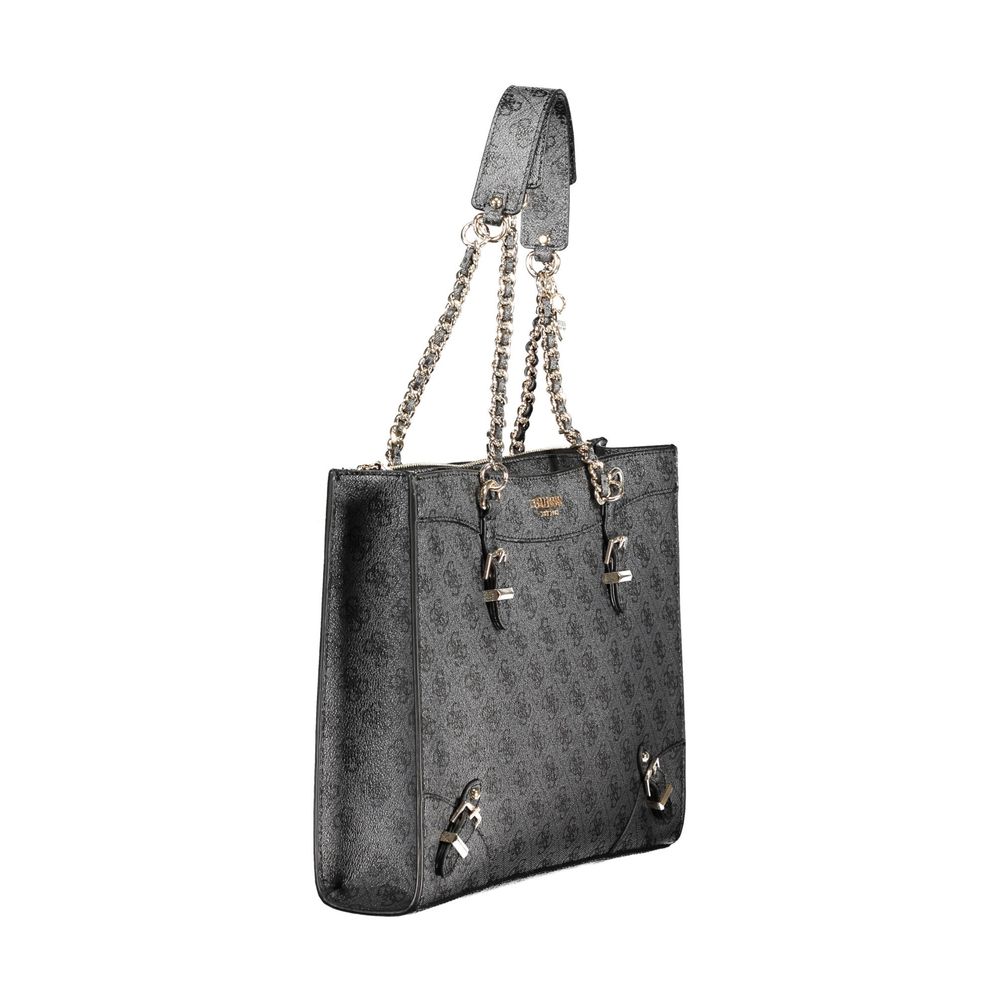 Black Polyethylene Women Handbag