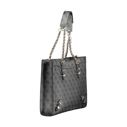 Black Polyethylene Women Handbag