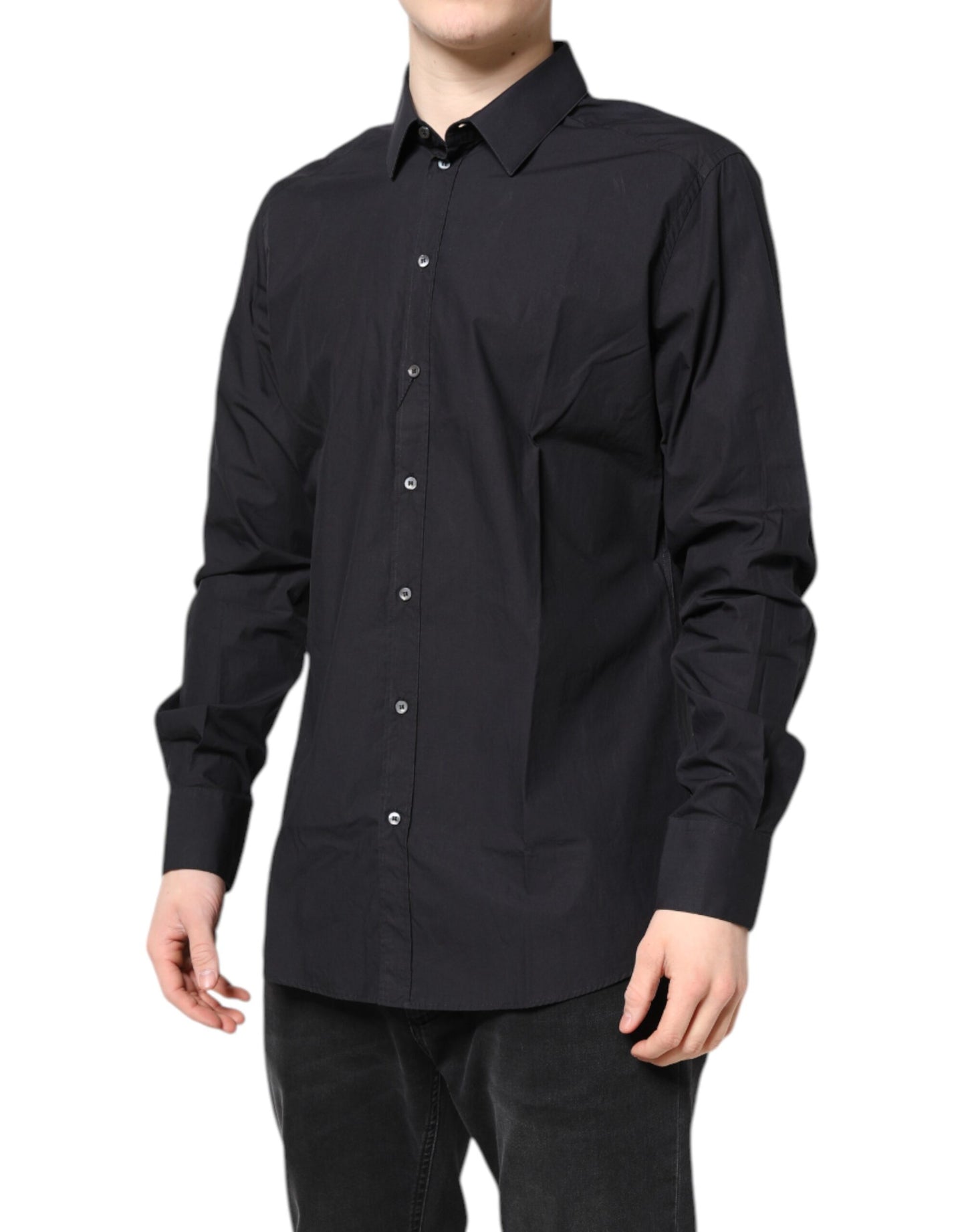 Black GOLD Cotton Men Dress Formal Shirt