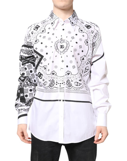 White Black Bandana MARTINI Formal Shirt