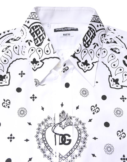 White Black Bandana MARTINI Formal Shirt