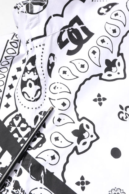 White Black Bandana MARTINI Formal Shirt