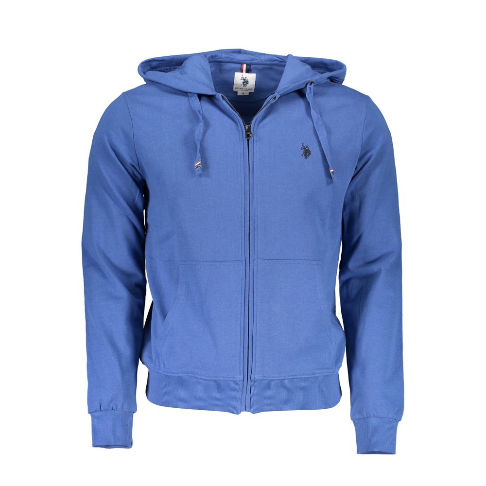 Blue Cotton Men Sweater Hoodie