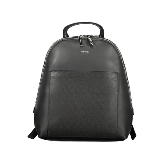 Black Polyester Women Backpack