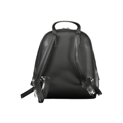 Black Polyester Women Backpack