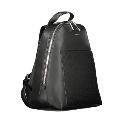 Black Polyester Women Backpack