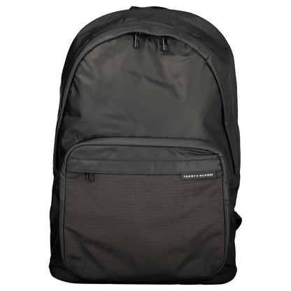 Black Polyester Men Backpack