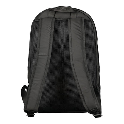 Black Polyester Men Backpack