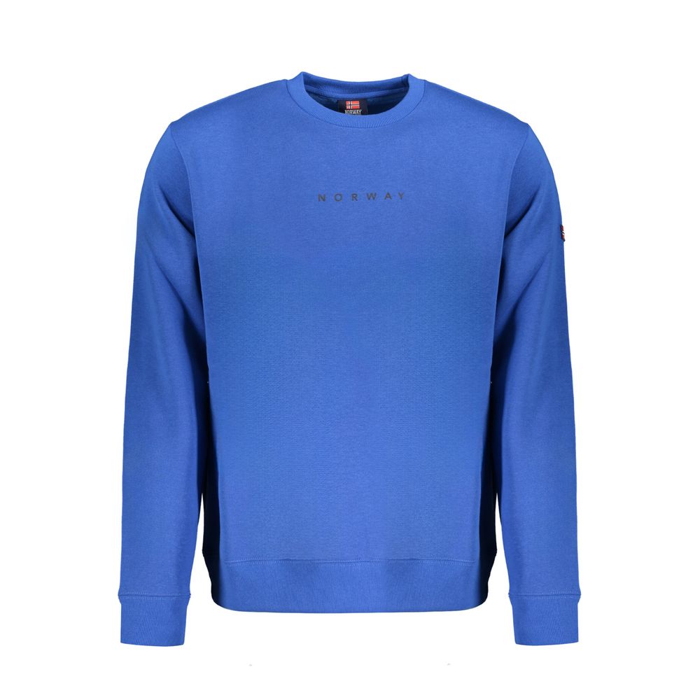 Blue Cotton Men Sweater