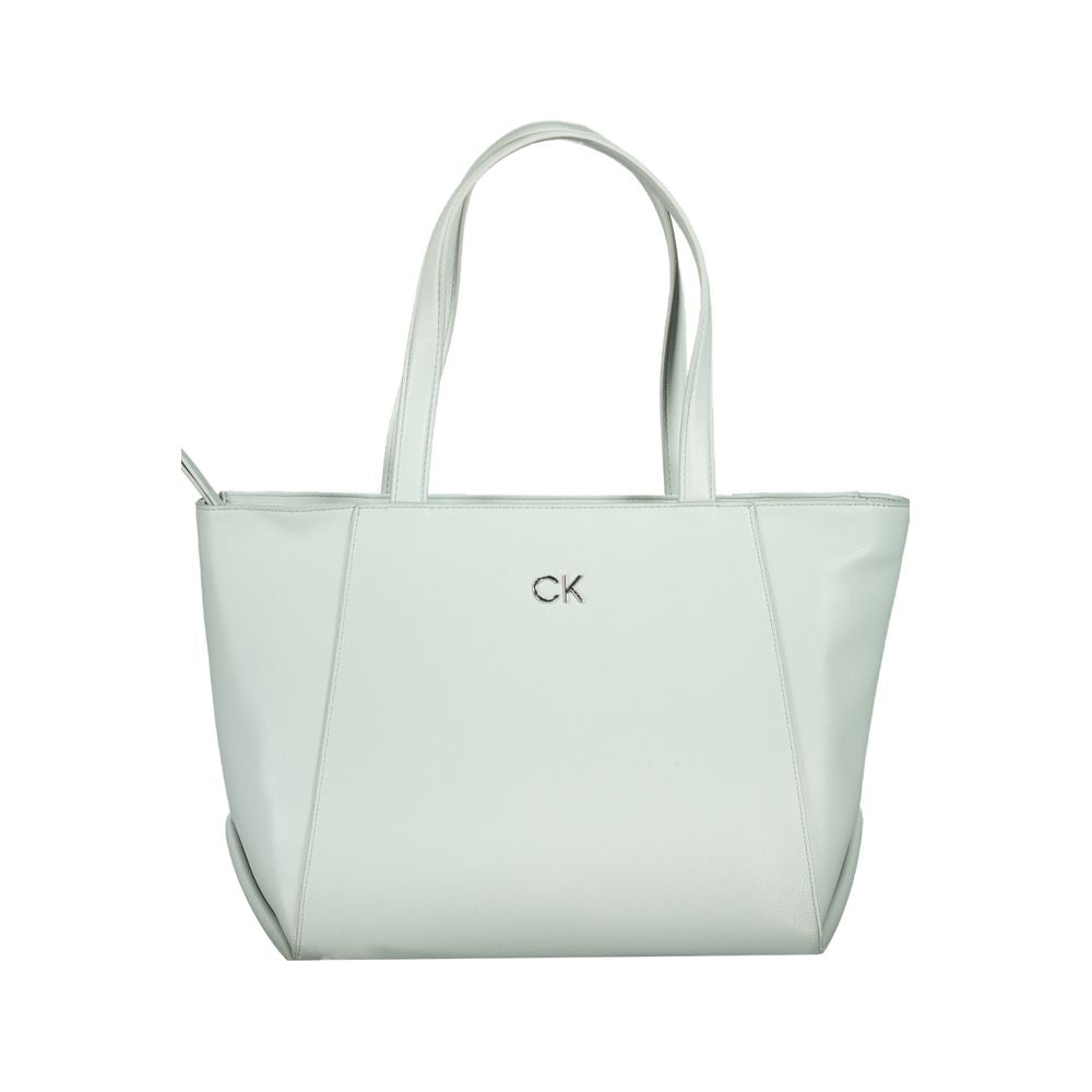 Light Blue Polyethylene Women Handbag