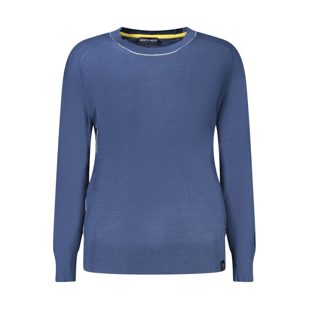 Blue Cotton Women Sweater