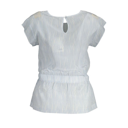 Light Blue Silk Women Top
