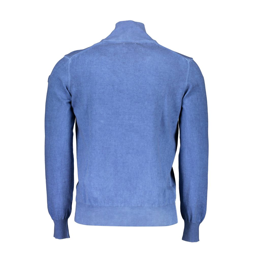 Blue Cotton Men Sweater