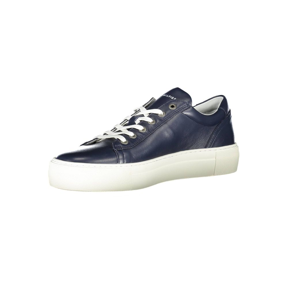 Blue Leather Men Sneaker