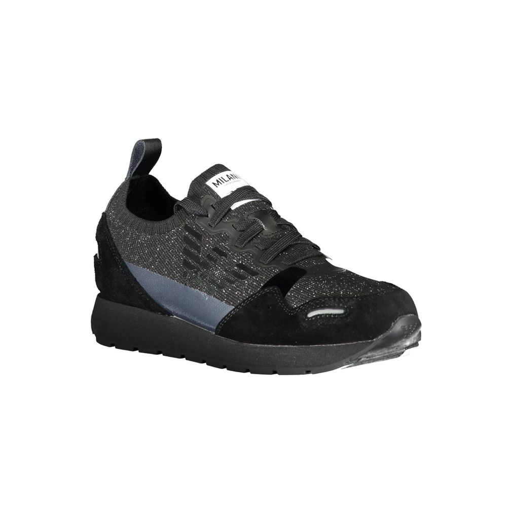 Black Leather Women Sneaker