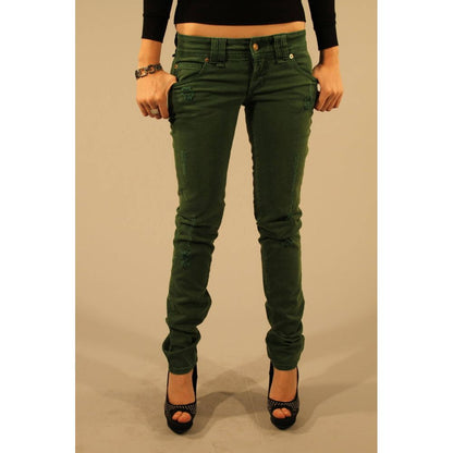 Green Cotton Women Jean