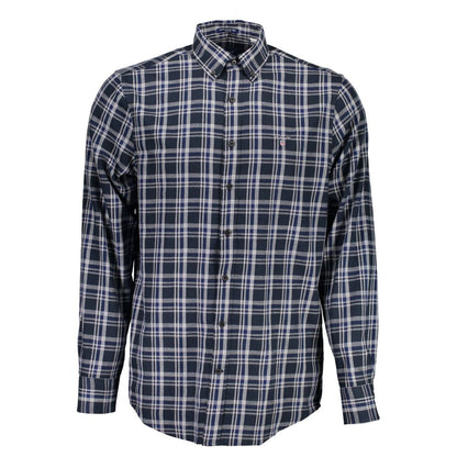 Blue Cotton Men Shirt