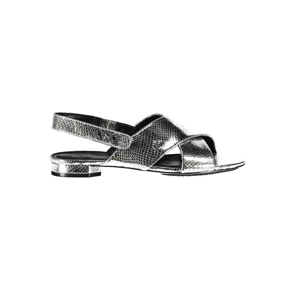 Silver Leather Women Sandal